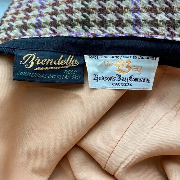 Vintage Brandella For Hudson's Bay Company Houndstooth Pencil Skirt S - Picture 8 of 12
